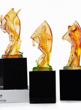 东南水晶琉璃奖杯跑步网球高尔夫运动奖杯体育竞赛会议颁奖纪念品