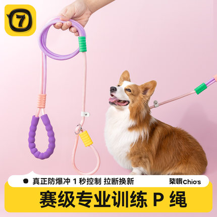 P绳p链防爆冲狗狗牵引绳防挣脱中小型犬大型犬拴狗绳套脖遛狗神器