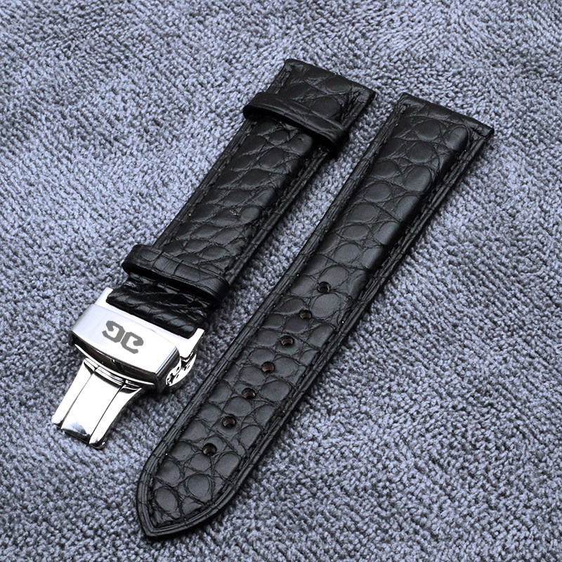 鳄鱼皮手表带适配格拉苏蒂原创议员偏心月相复古系列男蝴蝶扣20mm