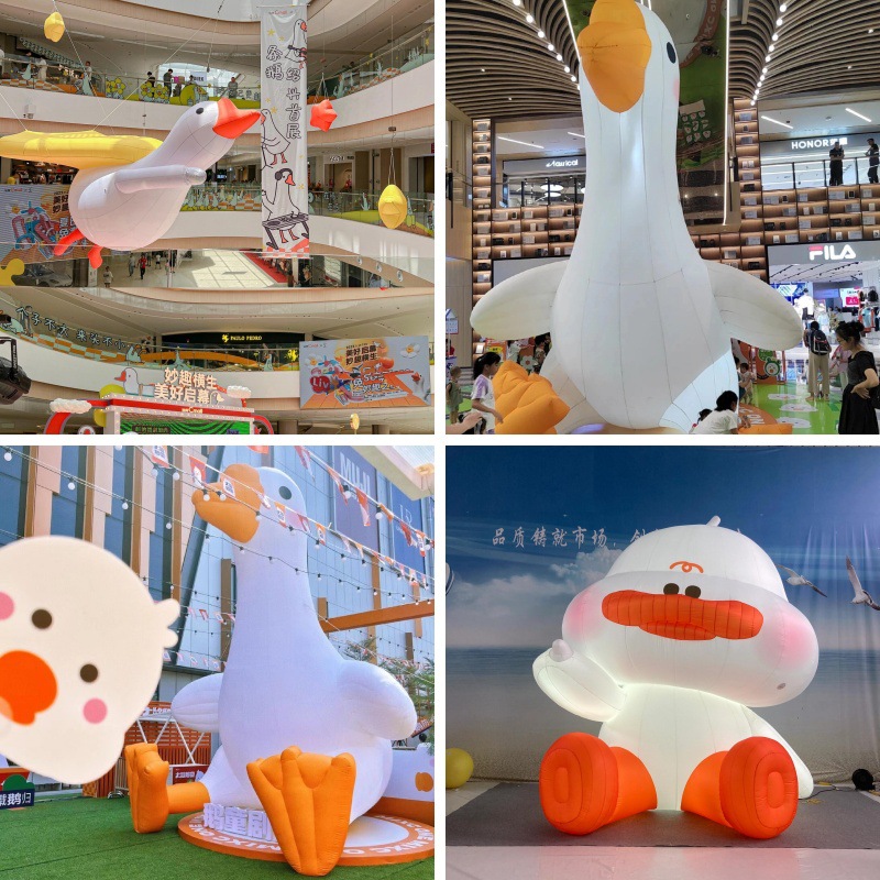 充气卡通坐地胖头鹅动物鸭子悬挂创意IP气模商场户外装饰活动展览