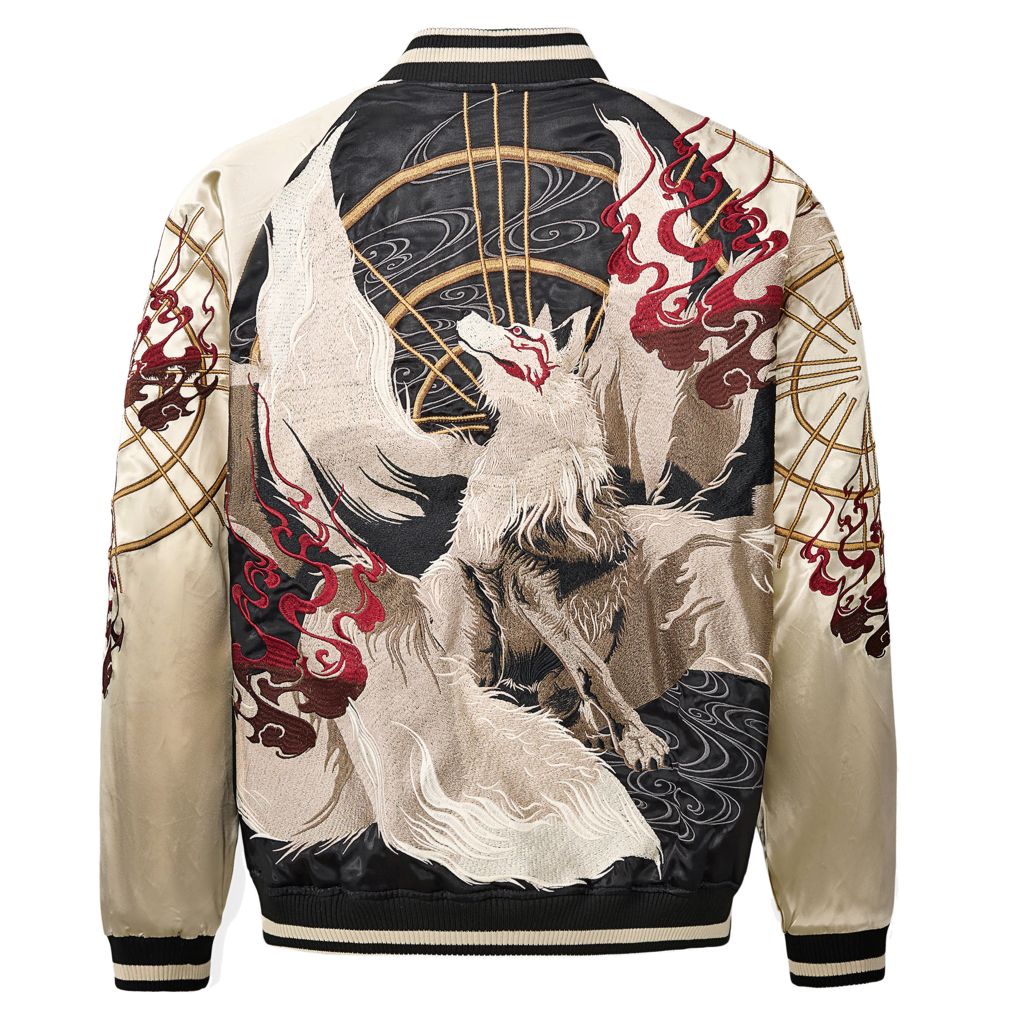 青丘九尾狐重磅刺绣国风夹克外套