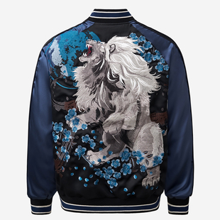 棒球服缎面国风夹克外套横须贺司卡将 雄狮 龍頂SUKAJAN 重磅刺绣