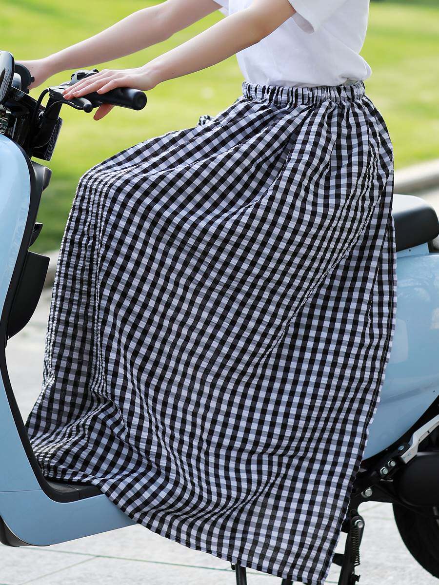 骑车护腿防走光半身裙子围裙夏季电动电瓶摩托车遮阳防晒裙防晒衣