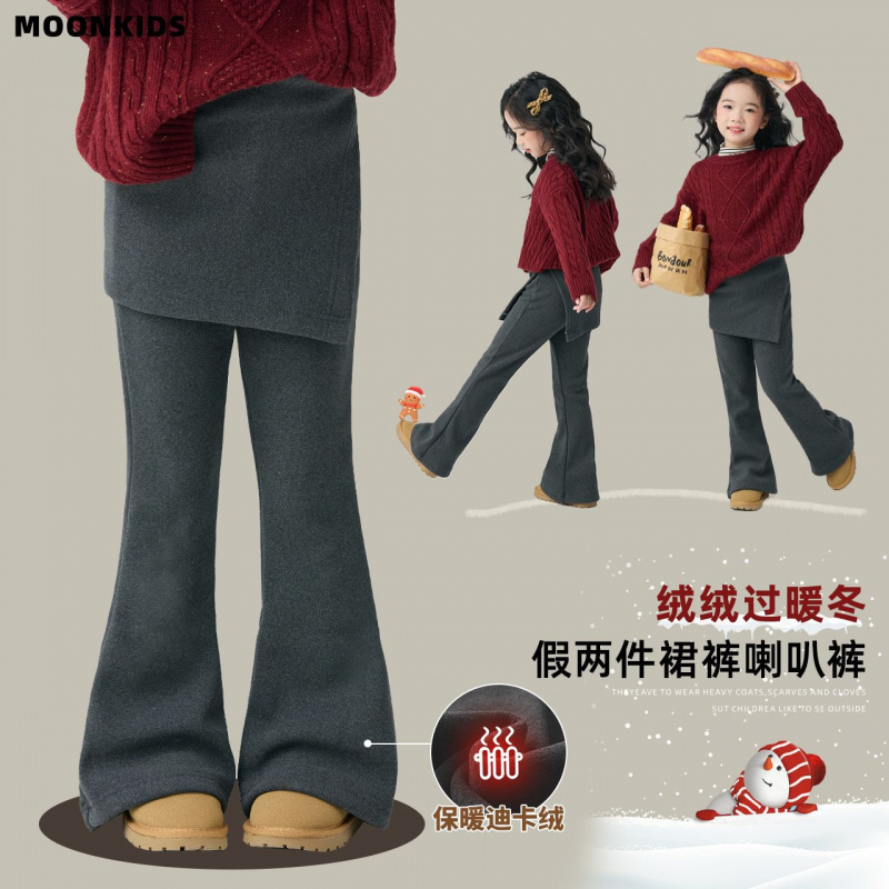 女童裤裙加厚冬季新款儿童假两件