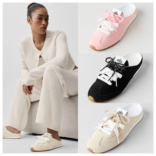 ALO鞋子半拖鞋Sunset sneaker mule休闲百搭复古半拖软底穆勒鞋女
