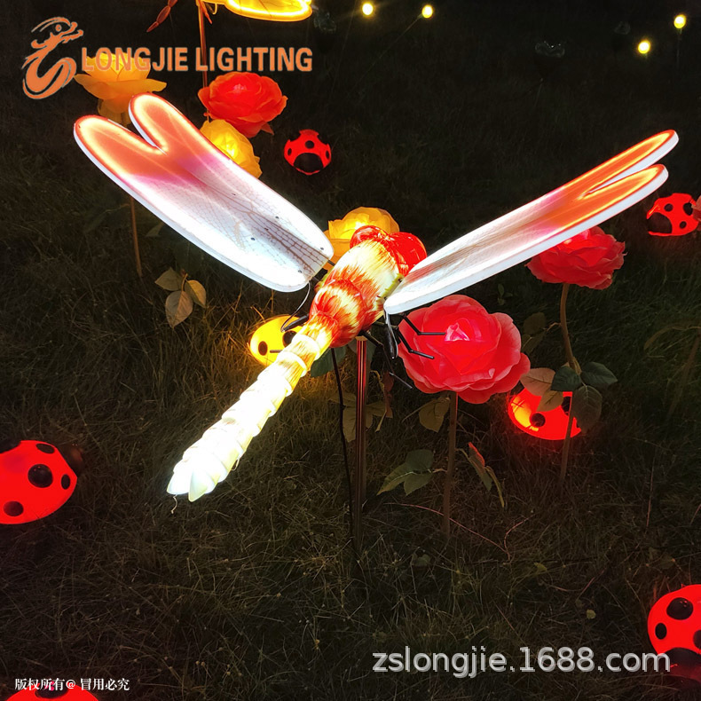 宽77CM 高50CM 动态蜻蜓造型灯 LED仿真发光动态蜻蜓景观造型灯