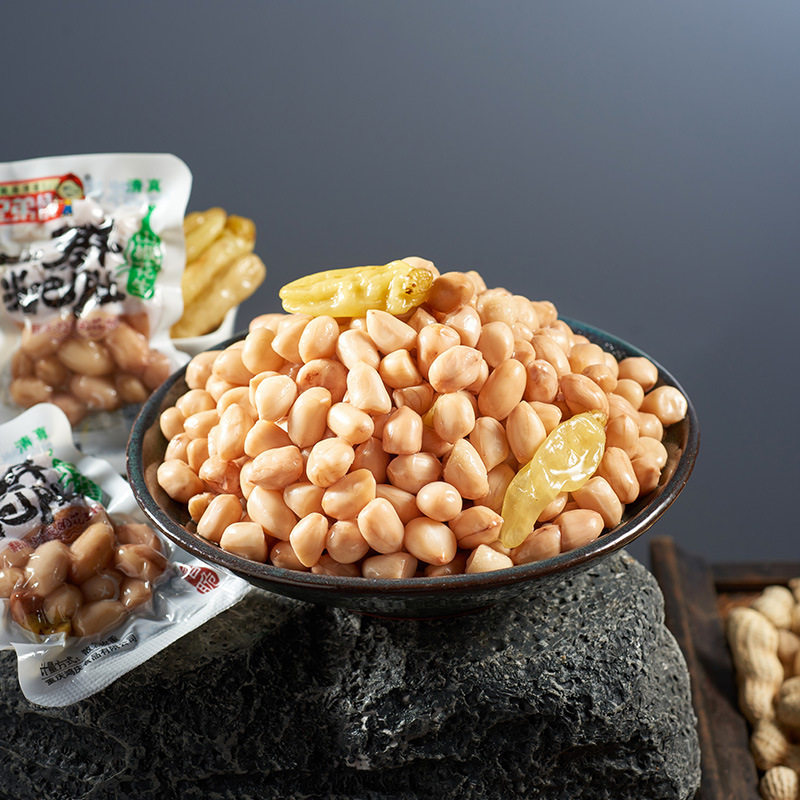 山椒花生米兄弟伙泡椒真空爽脆即食坚果散装清真零食花生米