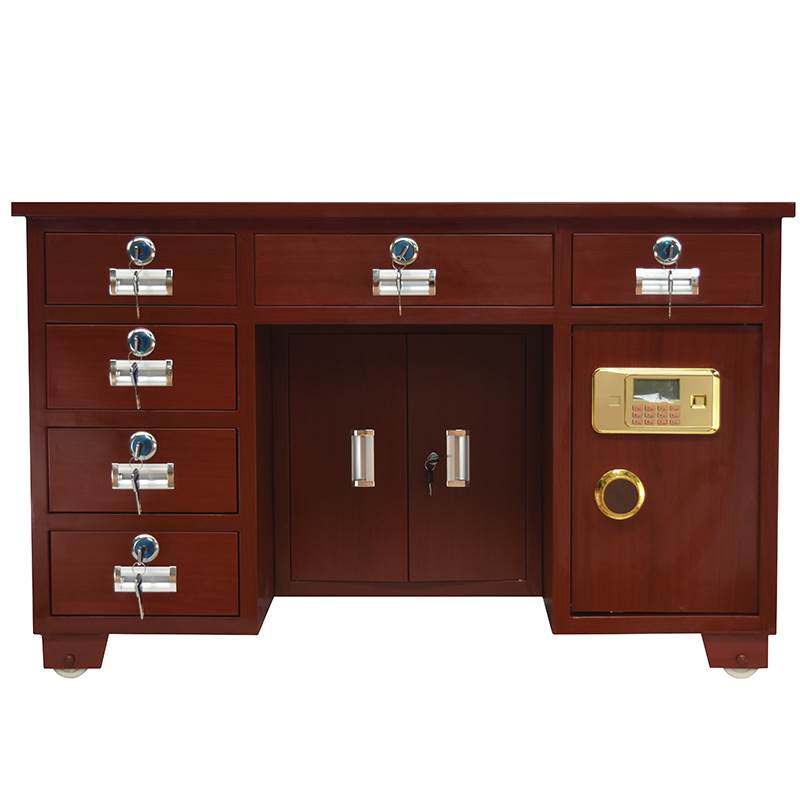 上海安工全钢保险桌 带保险柜办公桌一体 投币保险箱收银财务桌子