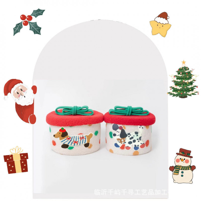 可爱圣诞编织篮零食收纳盒