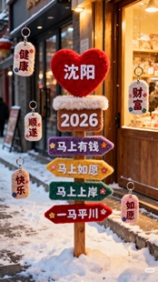 2026新年快乐创意毛绒立牌装饰品氛围布置道具店铺橱窗美陈设道具