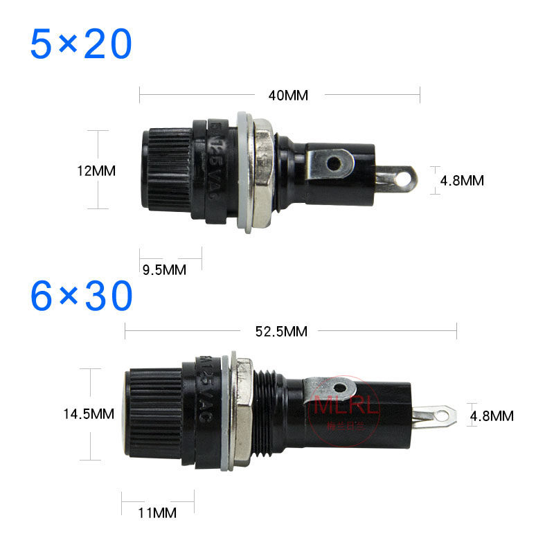 海奇FUSE保险丝座5*20mm 6X30螺旋保险管座 100只 包邮 耐高温