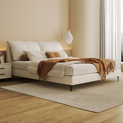 CBD官方大象耳朵轻奢真皮床现代简约1.8m双人婚床1.5m主卧高端大