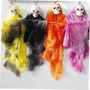 Small Hanging Ghost Halloween Doll Head Ornaments Hall Skull