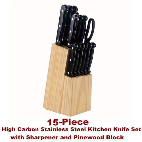 High Carbon Stainless Steel Kitchen Knife Block Set Knives