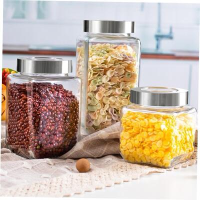 Kitchen glass sealed container food seasoning storage jar ho