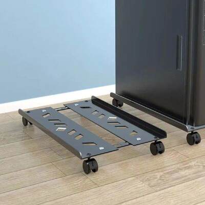 Adjustable Mobile CPU Stand with 4 Caster Wheels Universal