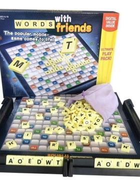 Scrabble Board Puzzles Game Jigsaw-Words Spelling-Table Kids