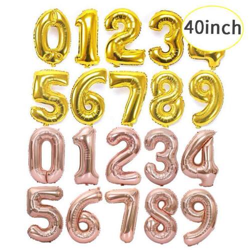 40" Foil Number Balloons Digital Large Happy Birthday P