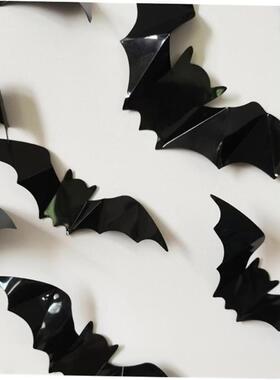 16pcs Halloween 3D black bat Wall Stickers Halloween party