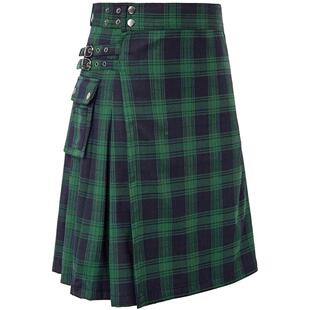 Men Classic Plaid Scottish Kilt 苏格兰节日裙男装格纹撞色