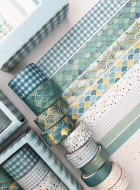 18Pcs/Set Gold Foil Washi Tape Cute Plant Flower Masking Tap