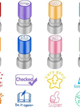 8Pc teacher kids stamp Self Inking Stamps Grading Motivation
