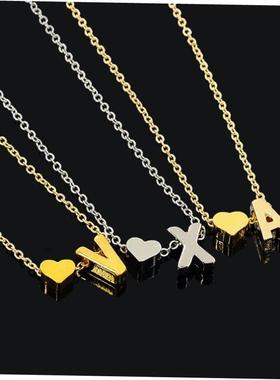 fashion jewelry necklace letter short women chain heart