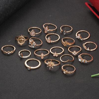 镶钻戒指 retro European American diamond joint ring 19-piece