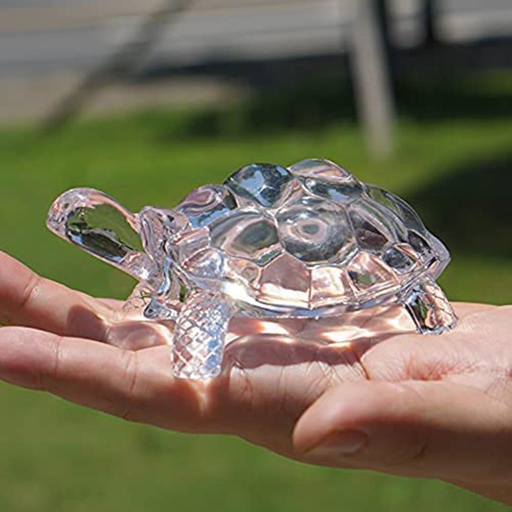 Crystal Turtle Figurine Miniature Tortoise Statue Chinese Lu