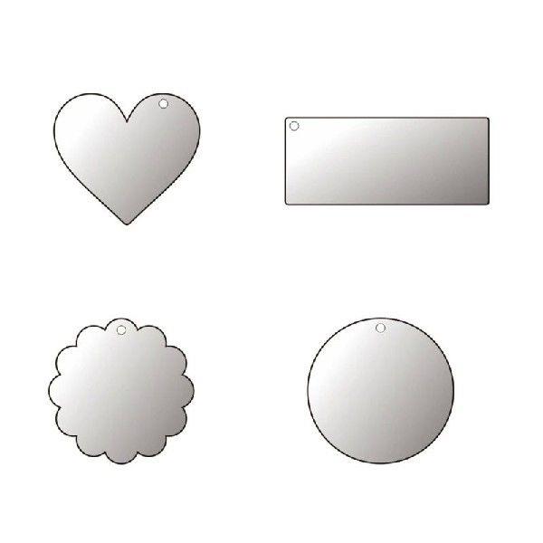 Acrylic Keychain Blanks 30Pcs Round Rectangle Clear Board