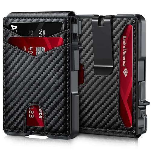 Mens Wallet Tactical Bifold Wallets for Men Metal RFID