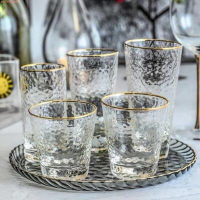 Glass transparent family living room water cup set 玻璃水杯