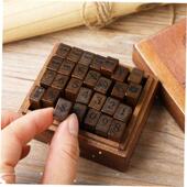 28pcs Wooden Alphabet Yoofun Stamps Vintage Rubber Letter1