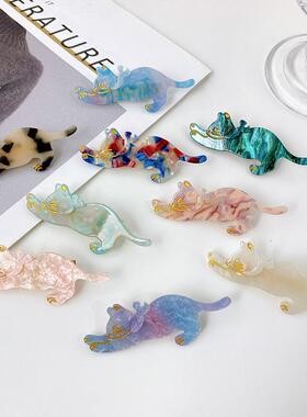 New Cute Cartoon Cat Hairpin Acetate Fiber Hair Clips Bangs