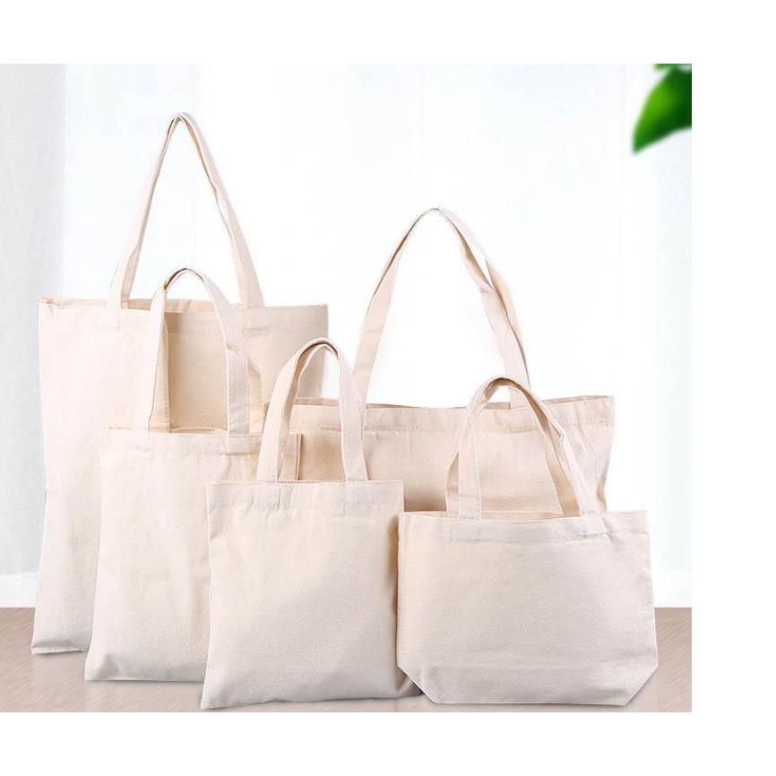 1X Canvas Eco Natural Plain Cotton Shopper Shoulder Tote Bag