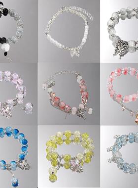 Glass butterfly bracelet for women ins琉璃蝴蝶手串闺蜜手錬女