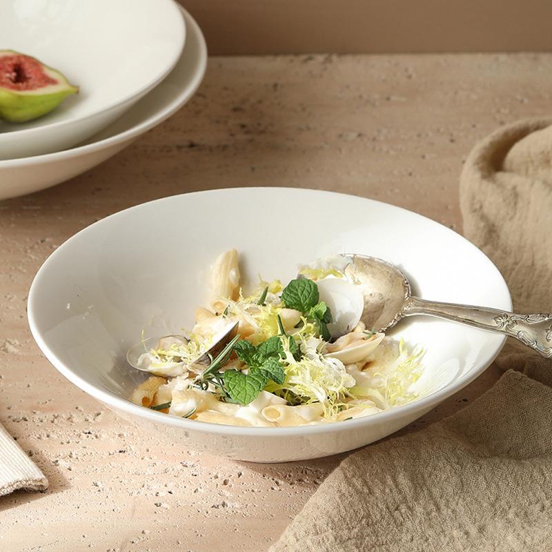 8 "Salad Bowl Pure White Deep Bowl Ceramic Bowl Wholesa