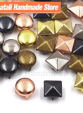 100Pcs 6/7/8/9/10/12mm Metal Spike Rivets Square/Round Studs