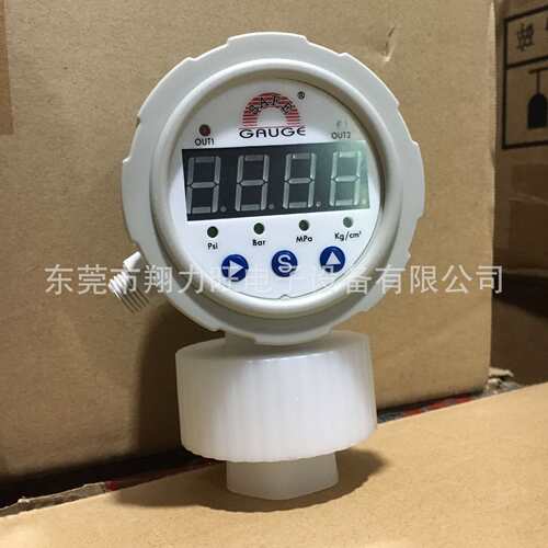 台湾华记GAUGE LED/PVDF隔膜数显压力表 SS-EM19 2.5寸 1/2PT