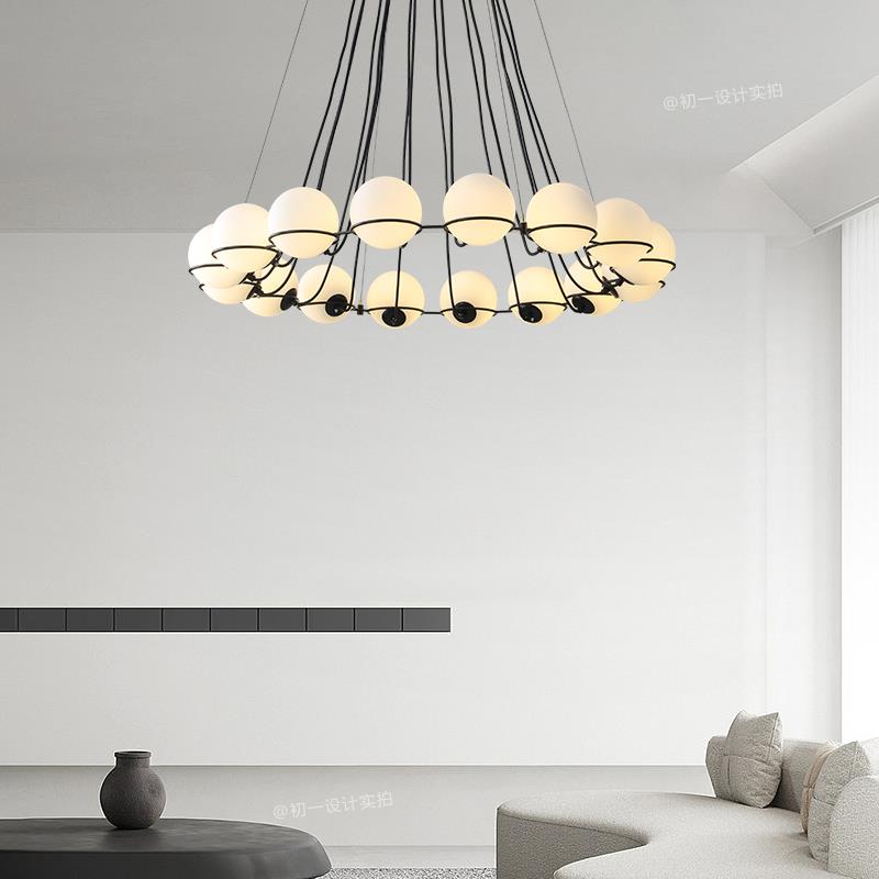 CHUYI 客厅吊灯别墅覆式楼楼梯饭厅现代简约玻璃球入户花园魔豆灯