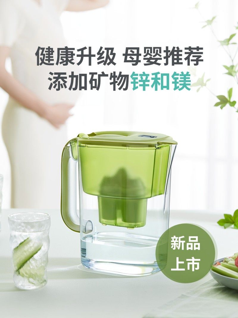倍世BWT净水壶家用过滤水壶4.2L厨房净水器进口锌镁滤芯1壶7/13芯
