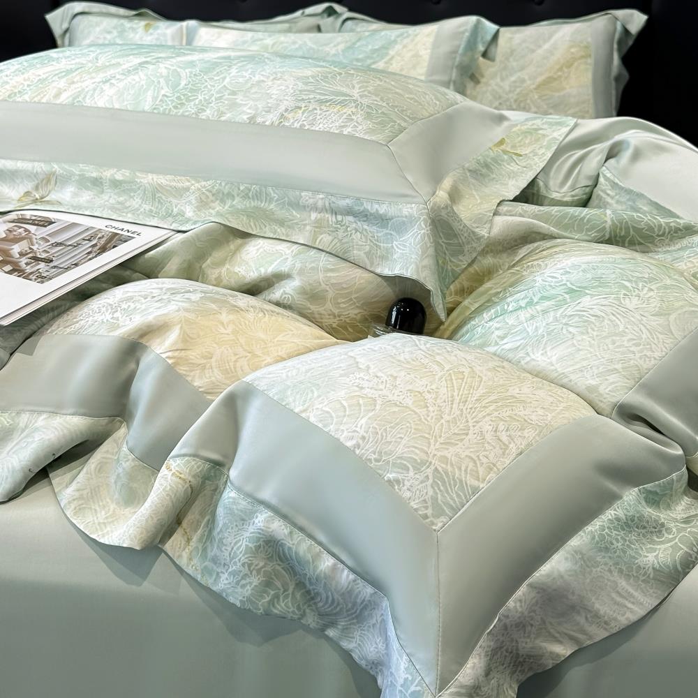 高级感200支兰精天丝四件套裸睡真丝滑被套冰丝床单床笠床上用品4