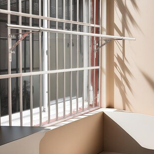 精选沛晴 不锈钢阳台家用绑防盗网侧装固定式晾衣杆三角支撑架免