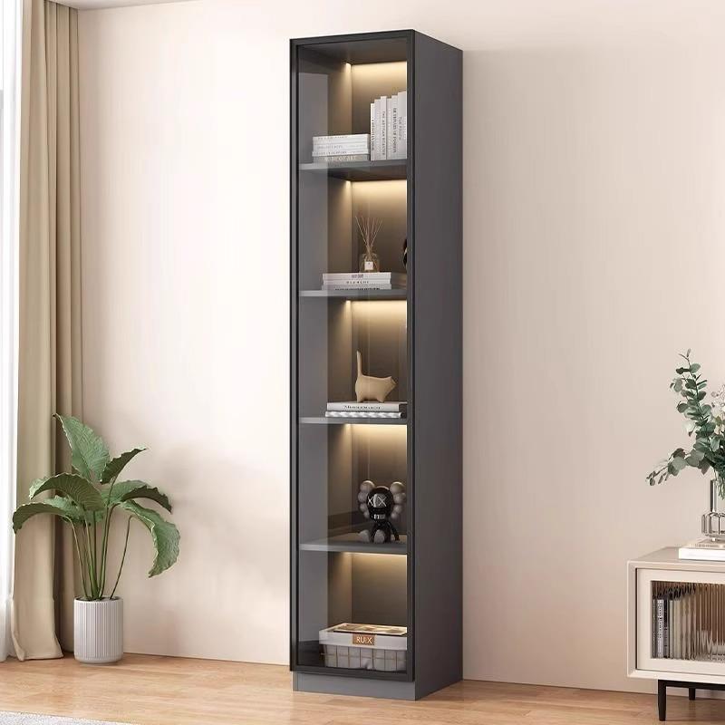 实木书柜一体整墙到顶新中式酒柜带玻璃门展示柜定制尺寸定做书架