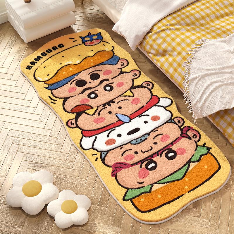 卡通蜡笔小新仿羊绒卧室床边毯房间客厅加厚床边地毯儿童防滑地垫