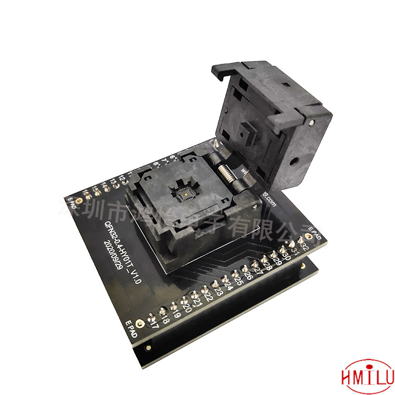 MCU/STM8单片机编程座QFN32-0.4烧录座烧录夹具测试32QN40TS24040