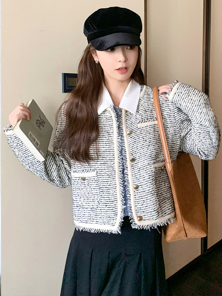 现货】韩版甜美小香风短外套B082-3696-P135K188图片