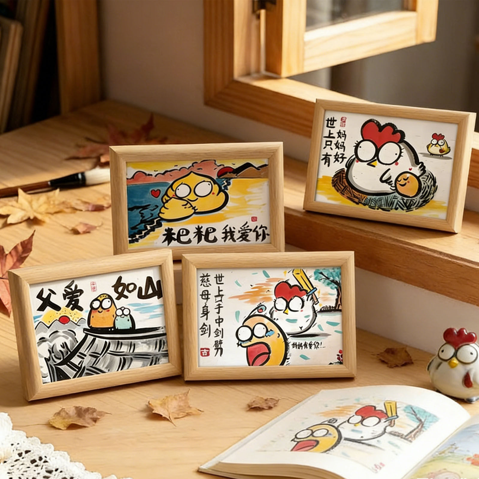 搞笑字画送爸爸妈妈生日礼物父亲母亲三八妇女节创意节日礼品摆件