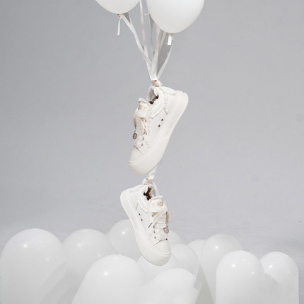 SOAP OPERA开口笑泡泡鞋休闲小白鞋内增高女板鞋夏帆布鞋新款女鞋