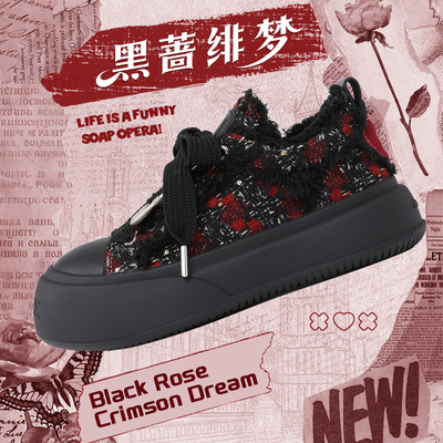 SOAP OPERA黑蔷绯梦新款泡泡鞋明星同款厚底帆布鞋女内增高板鞋